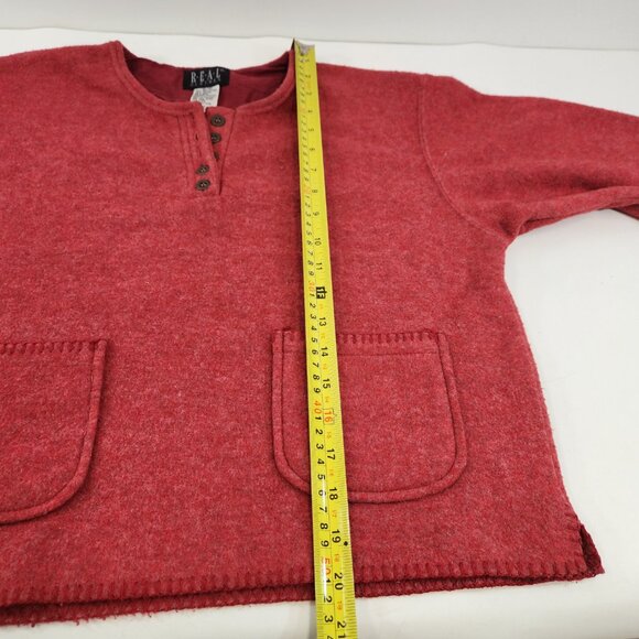 Real Clothes Red Cardigan Sweater w/ Pockets Red Size Small Vtg - Picture 7 of 9